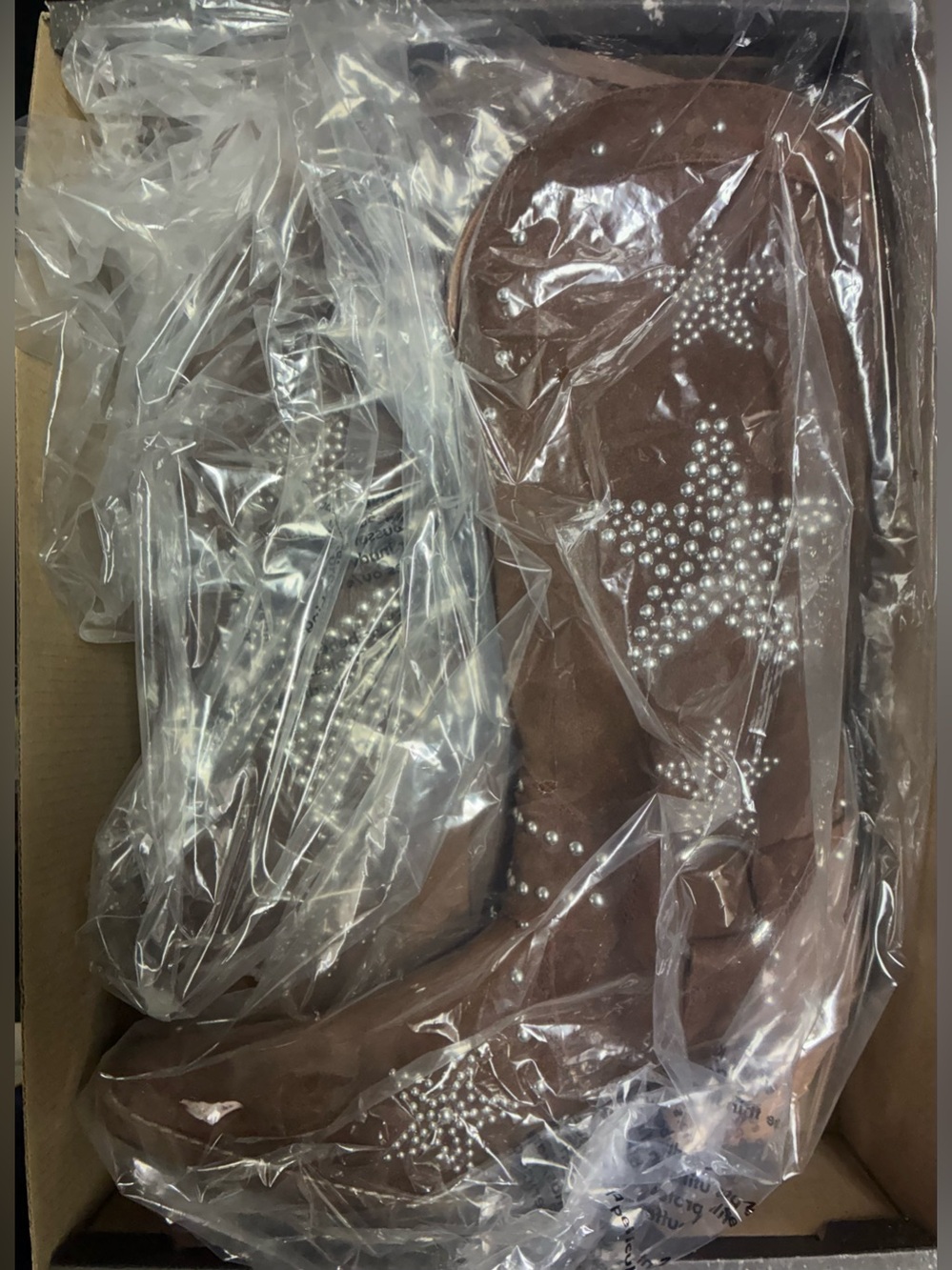 Dingo Lucky Stars DI2350 Brown Suede Studded Western Boots Women’s 8.5 M NWT